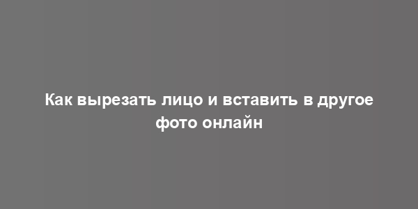 Как вырезать лицо и вставить в другое фото онлайн